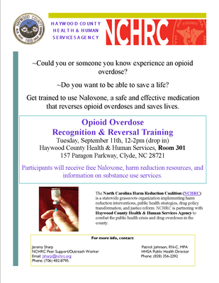 Naloxone Training-September 2018